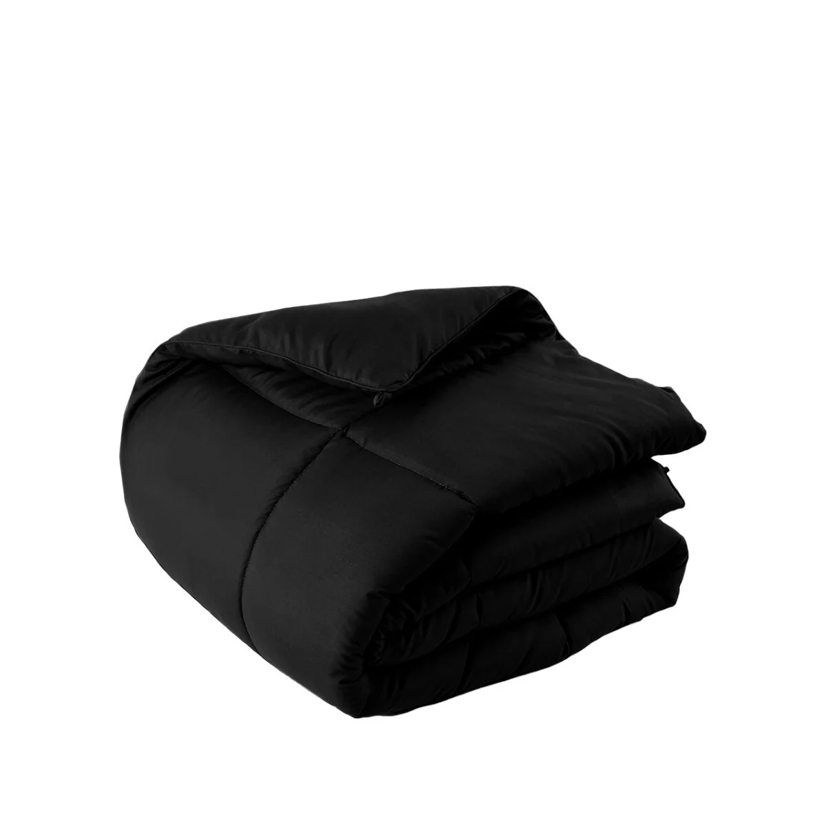 Black King Box Stitch Microfiber Down Alternative Comforter