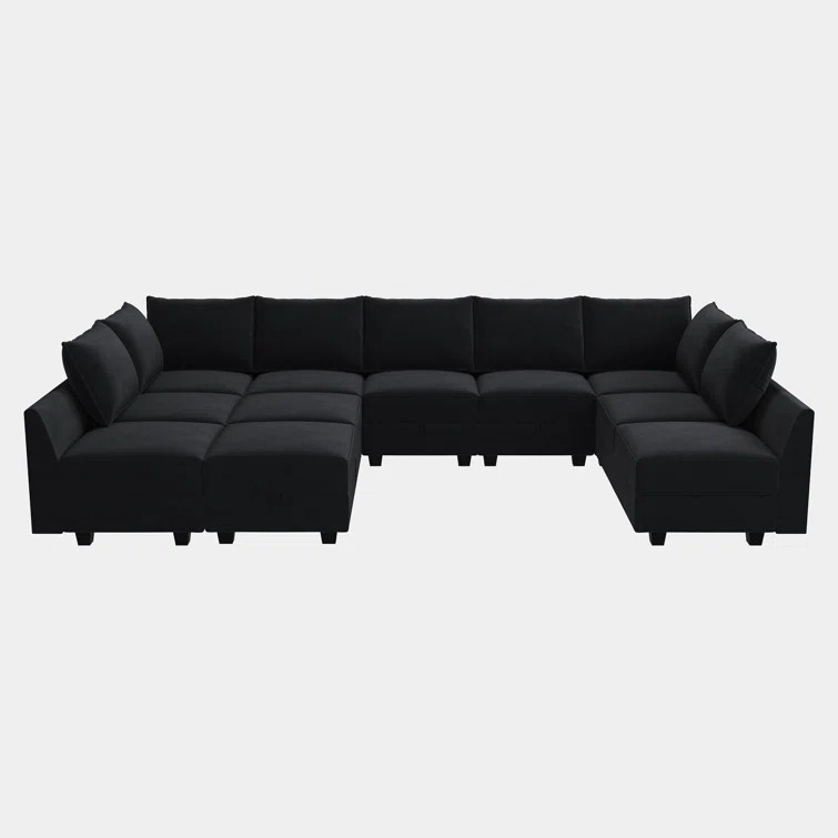 Kandle Velvet Upholstered Chaise Sectional