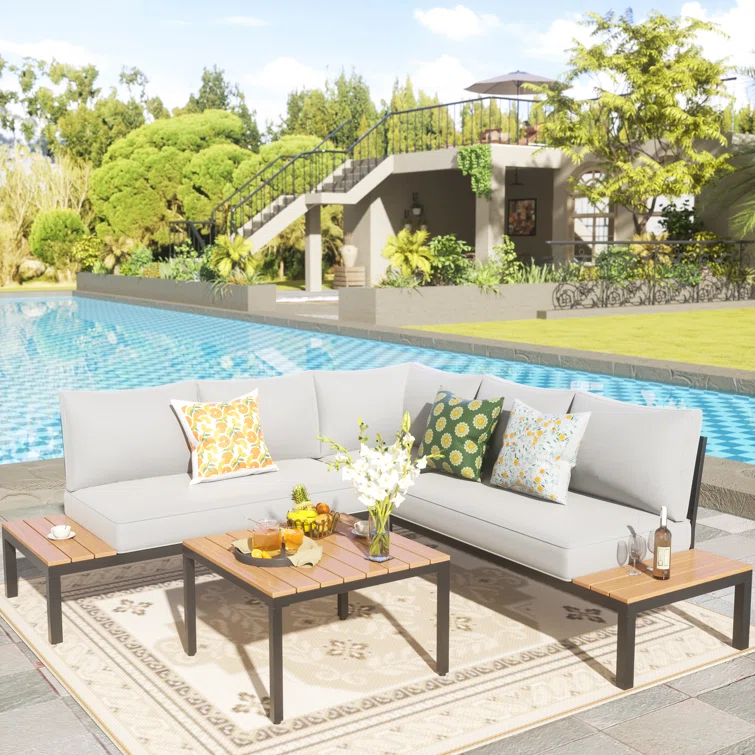 Lovene 5 - Person Outdoor Seating Group with Cushions