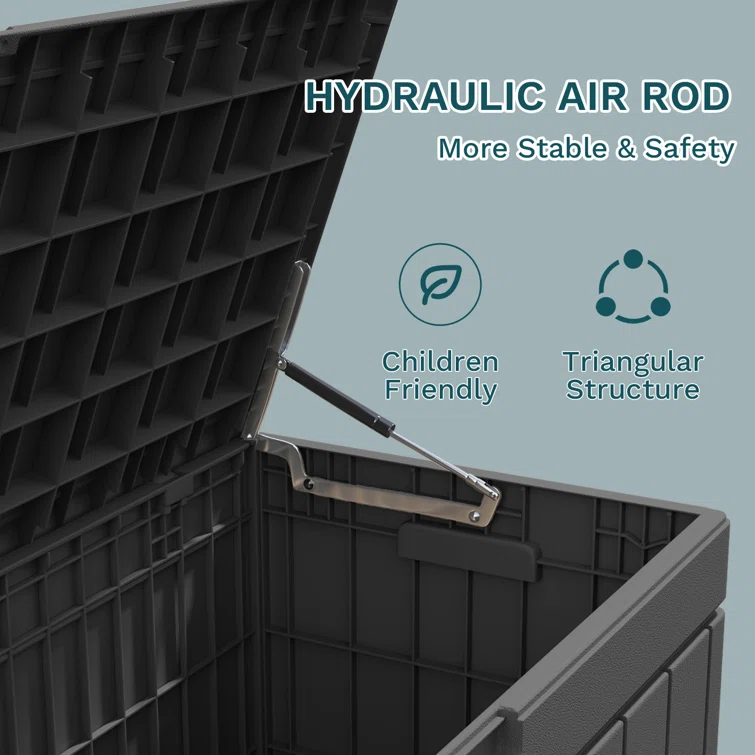 90 Gallons Water Resistant Resin Lockable Deck Box