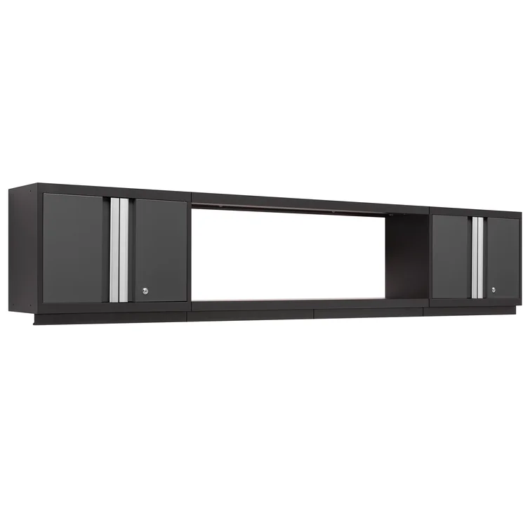 Bold Series 3pc Garage Wall Cabinet Set with Display Shelf