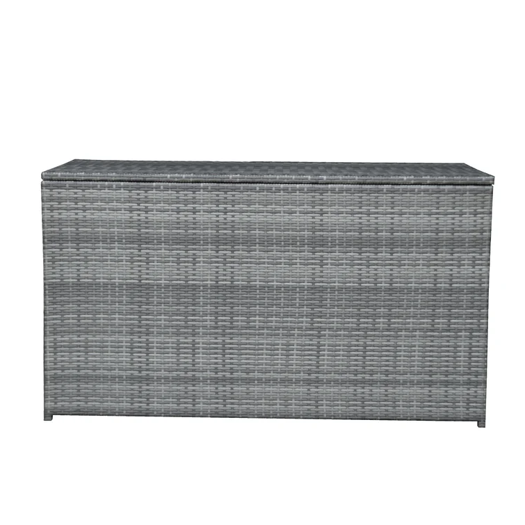 Teamson 55'' W 154 Gallons Water Resistant Wicker Deck Box in Gray