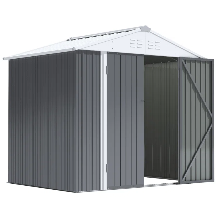 8 ft. W x 6 ft. D Metal Storage Shed
