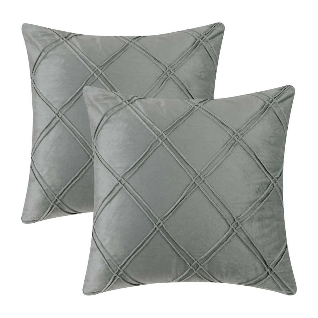 Diamond Pinch Pleated Throw Pillow Covers 2 Pack Solid Color Sofa Decorative Pillow Covers Luxury Textured Pillowcases