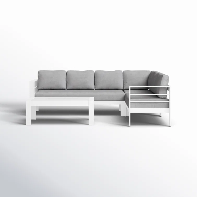 Brandtley 5-6 Person Aluminum Sectional Seating Group with Cushions