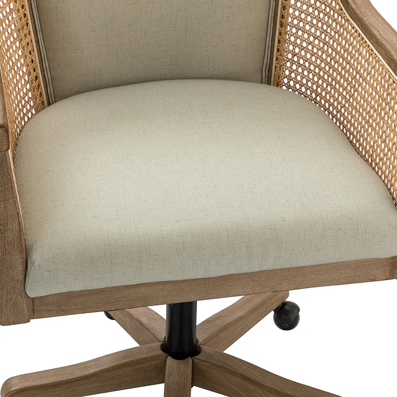 Audrey Task Accent Chair with Rattan Arms
