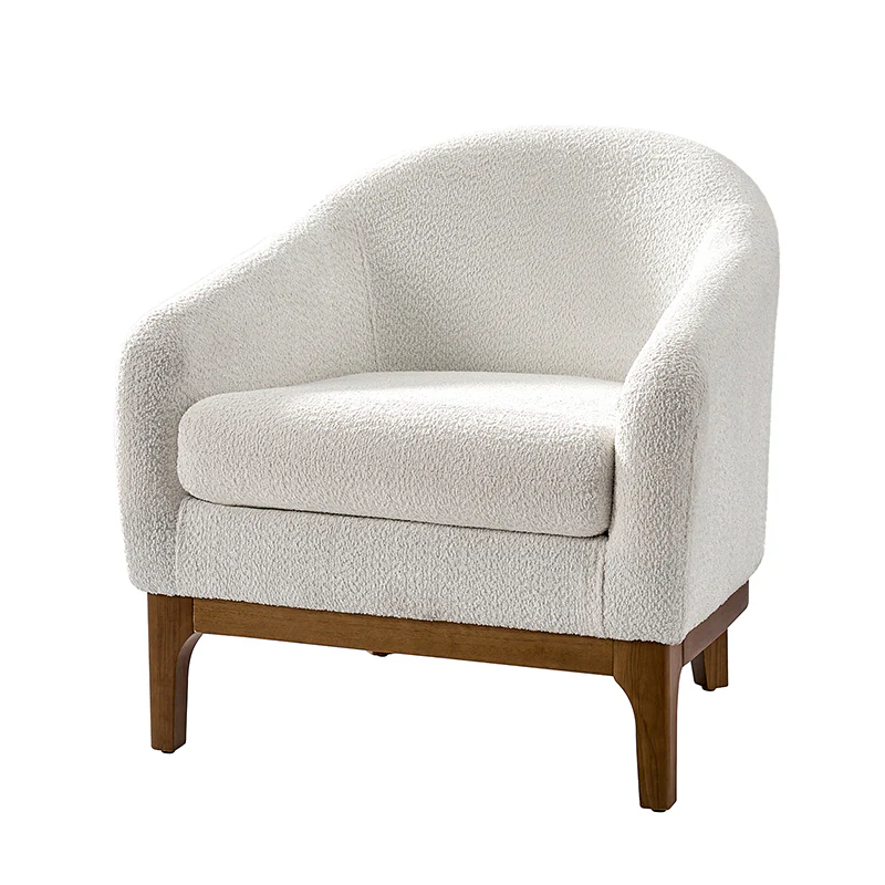 August Boucle Armchair Chair with Soft, Fuzzy Texture