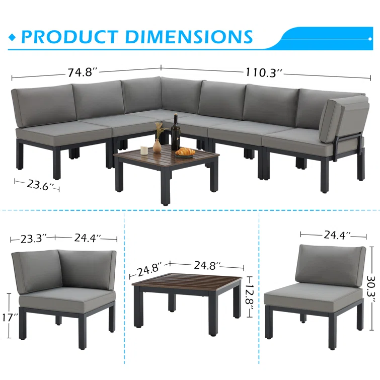 6 - Person Outdoor Seating Group with Cushions
