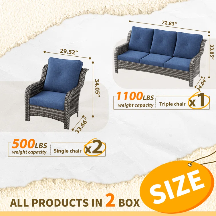 5-Person Outdoor Seating Group With Cushions