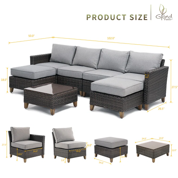 Melbourne 6 - Person Outdoor Seating Group with Cushions