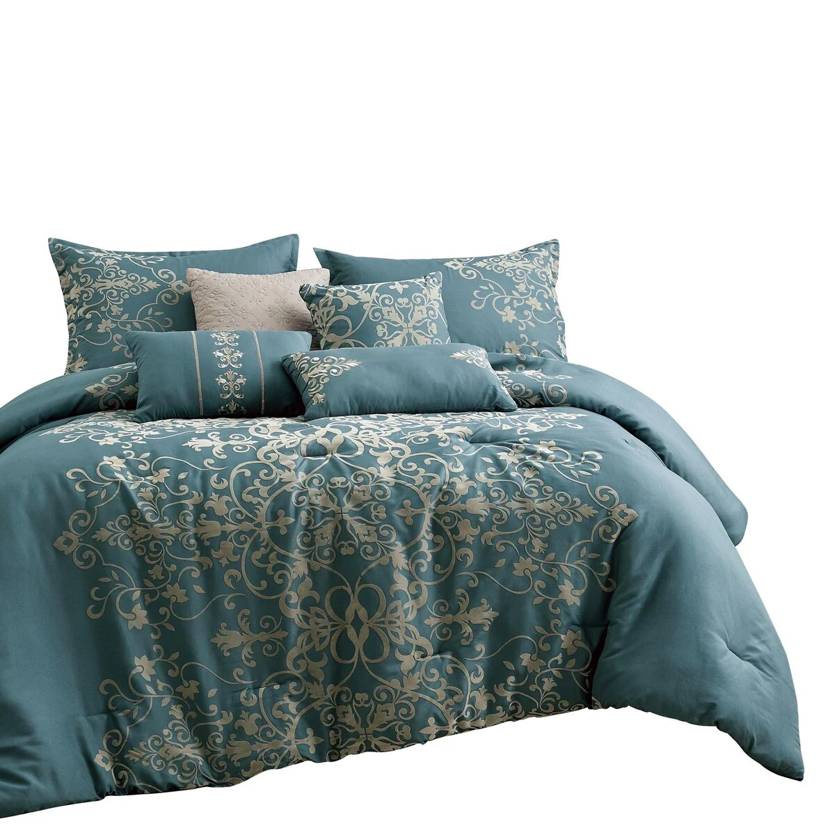 Shatex Selas7PC Bedding Comforter Set All-season Reversible Bed in a Bag
