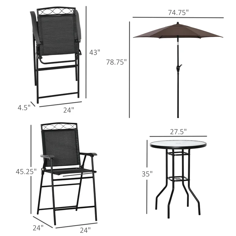 Aalbert 2 - Person Round Outdoor Dining Set
