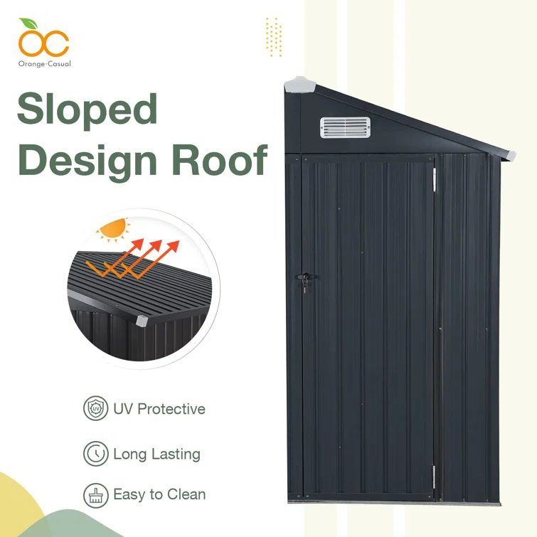 Nahjae 8 Ft. W X 6 Ft. D Metal Storage Shed