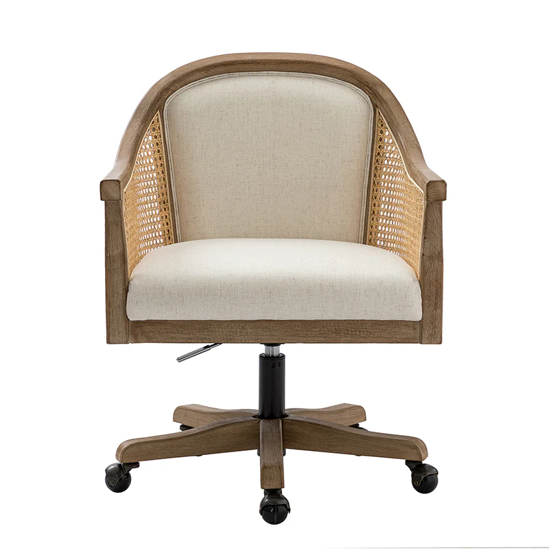Audrey Task Accent Chair with Rattan Arms