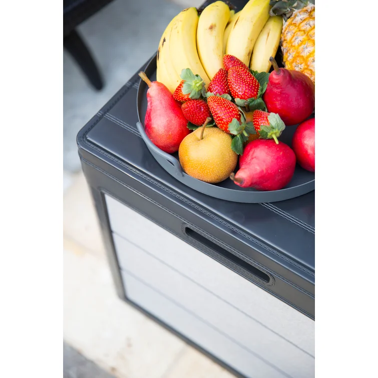 Keter Denali 30 Gallon Small Durable Resin Outdoor Storage and Organization Deck Box For Patio Furniture and Supplies, Grey