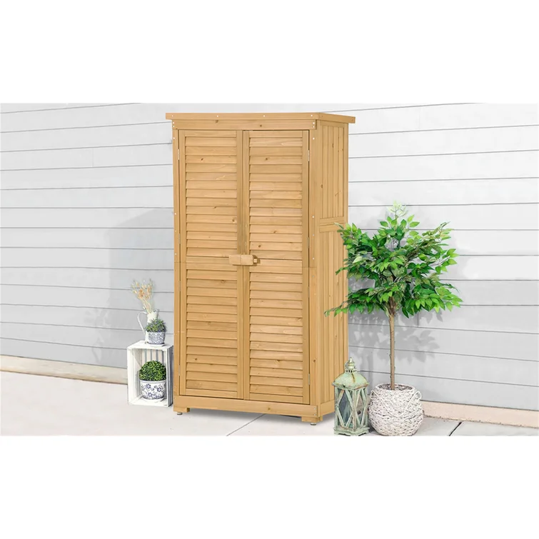 Solid Wood Single Storage Cabinet ( 63'' H x 34.3'' W x 18.3'' D)