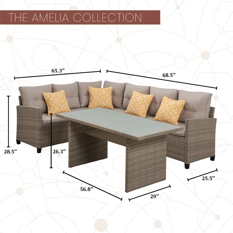 Jameown 6 - Person Outdoor Seating Group with Cushions