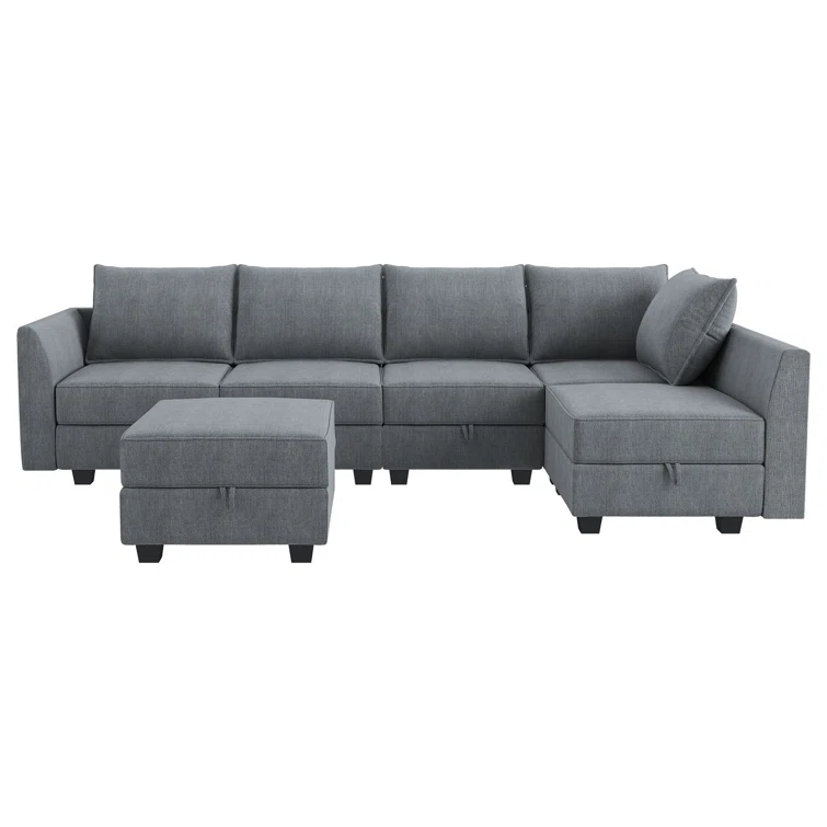 U shaped Upholstered Modular Sectional Storage Sofa Couch