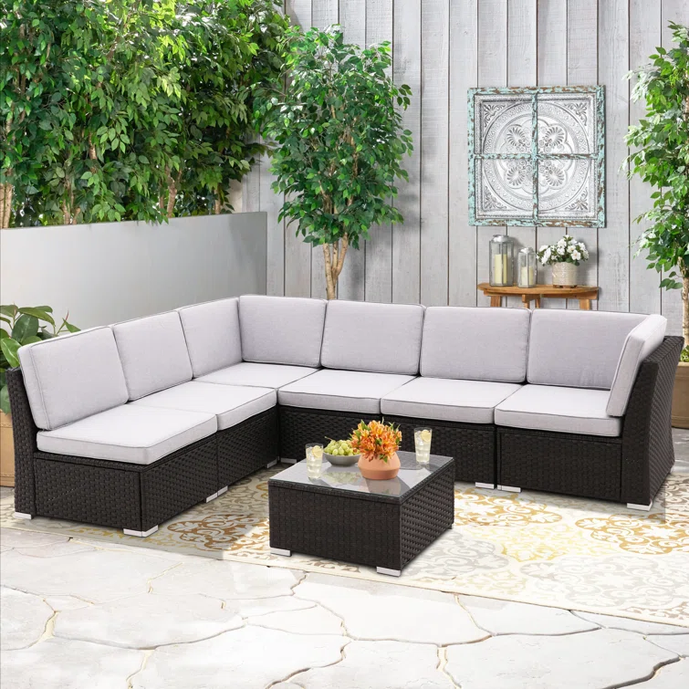 Sanae 6 - Person Outdoor Seating Group with Cushions