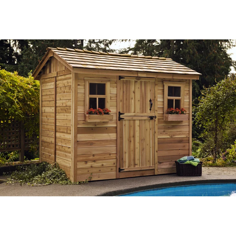 9 ft. W x 6 ft. D Cabana Cedar Wood Garden Shed