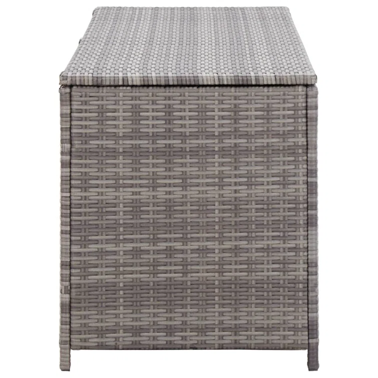 Patio Storage Box Gray 47.2" x 19.7" x 23.6" Poly Rattan