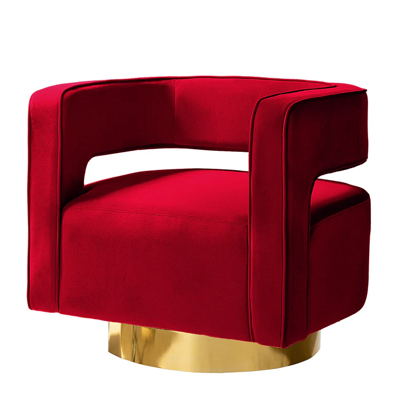 Agata Velvet Swivel Barrel Armchair