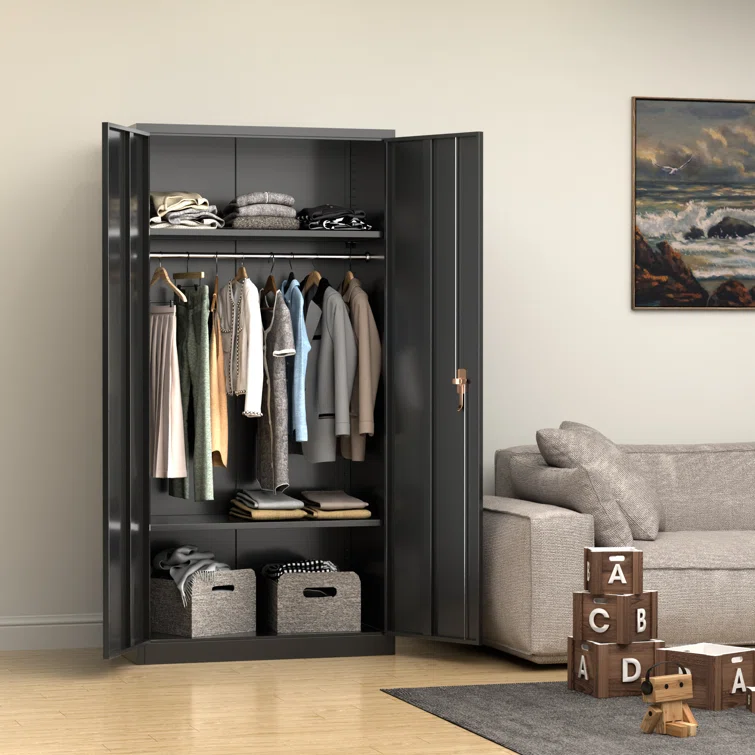 Metal Single Storage Cabinet ( 70.86'' H x 35.43'' W x 17.72'' D)