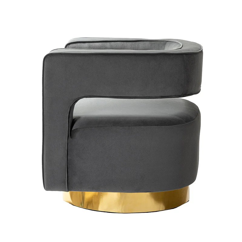 Agata Velvet Swivel Barrel Armchair
