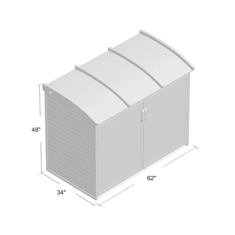 5 ft. W x 3 ft. D Solid Wood Horizontal Garbage Shed