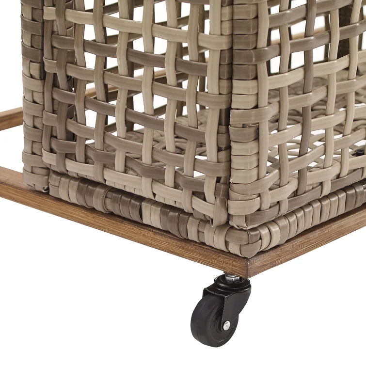 Birch Lane™ Broughton 43.5'' W 30 Gallons Water Resistant Metal Towel Valet with Wheels in Distressed Gray/Brown
