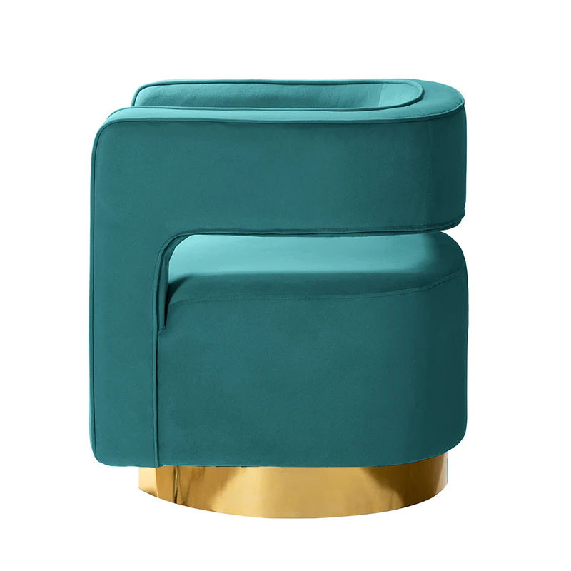 Agata Velvet Swivel Barrel Armchair