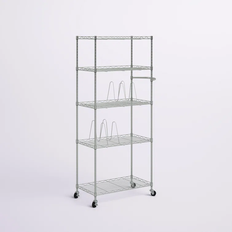 24'' W Steel Height -Adjustable Shelving Unit with Wheels