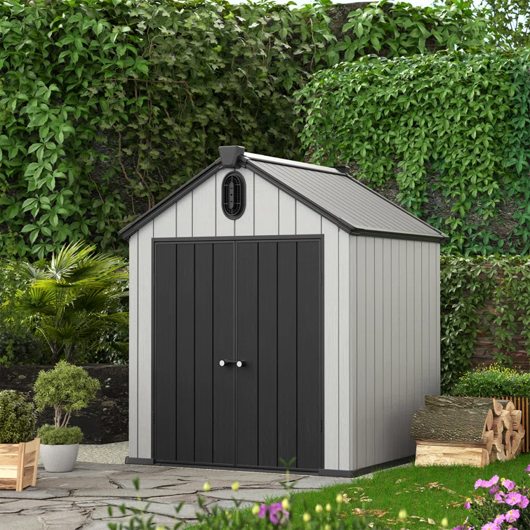 iYofe Outdoor 6 ft. W x 6 ft. D Resin Storage Shed