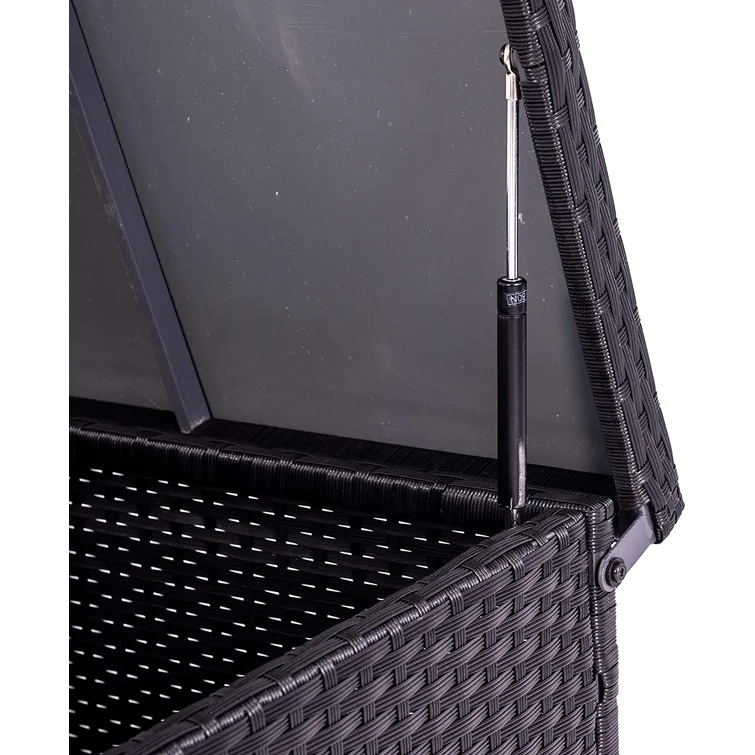 Aura Outdoor 40.16'' W 60 Gallons Wicker Deck Box in Black