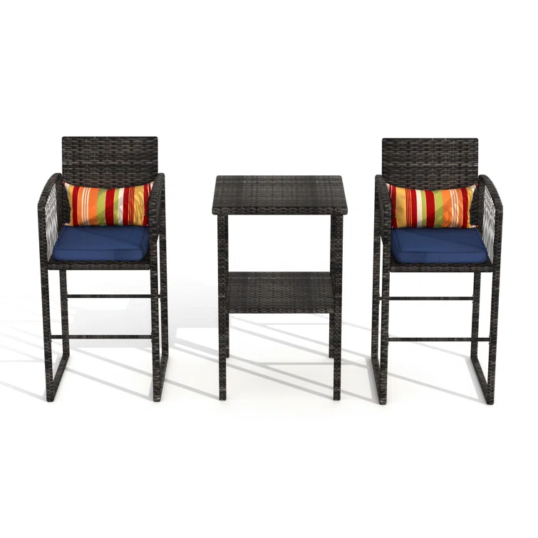 Virgolino 2 - Person Square Outdoor Dining Set with Cushions