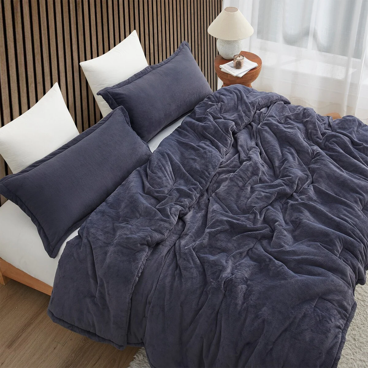 Softer than Soft? - Coma Inducer? Oversized Comforter Set - Double Plush Indigo Black