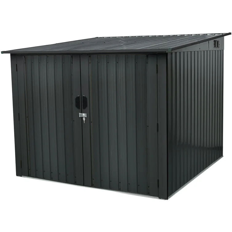 6 ft. 9 in. W x 6 ft. 8 in. D Metal Horizontal Bike Shed