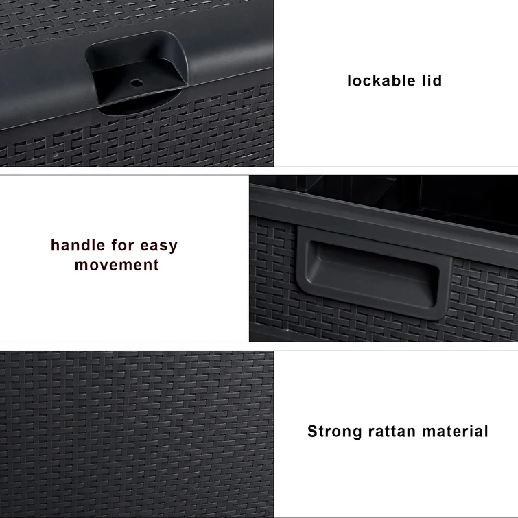 Winado 47'' W 120 Gallons Water Resistant Plastic Lockable Deck Box