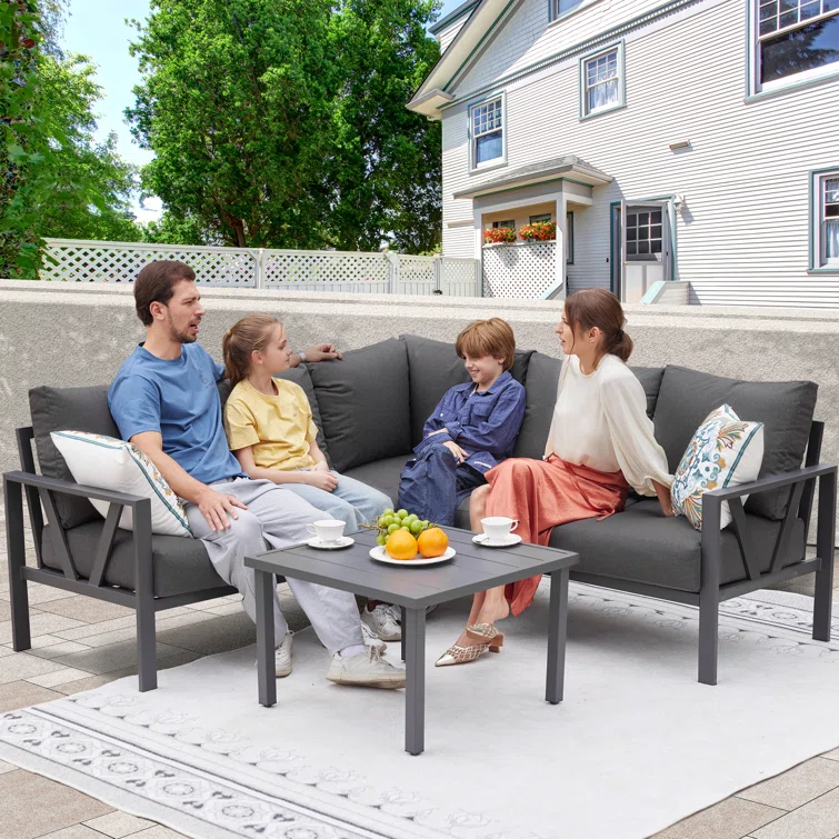 Aashriya 5 - Person Outdoor Seating Group with Cushions