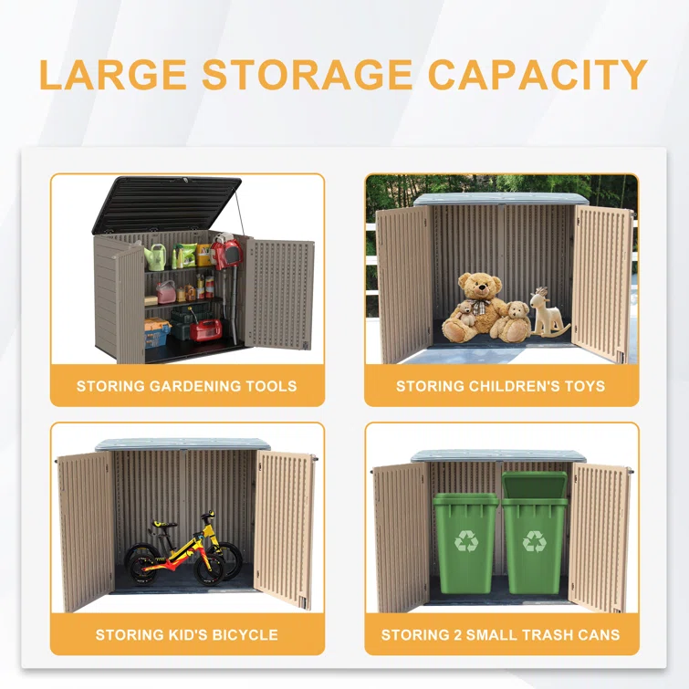 4 ft. W x 3 ft. D Metal Garbage Shed