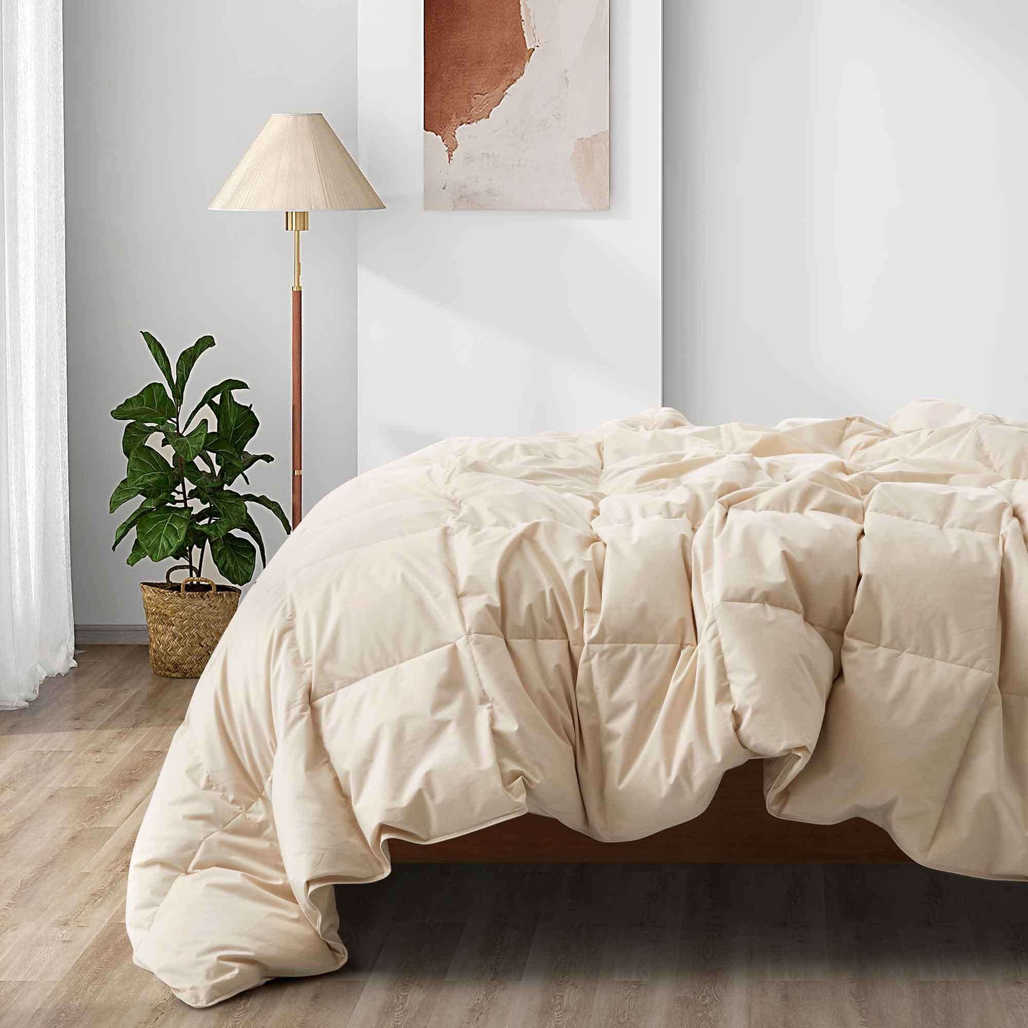 All Season 100% Organic Cotton Down Duvet Insert Medium Warmth Comforter
