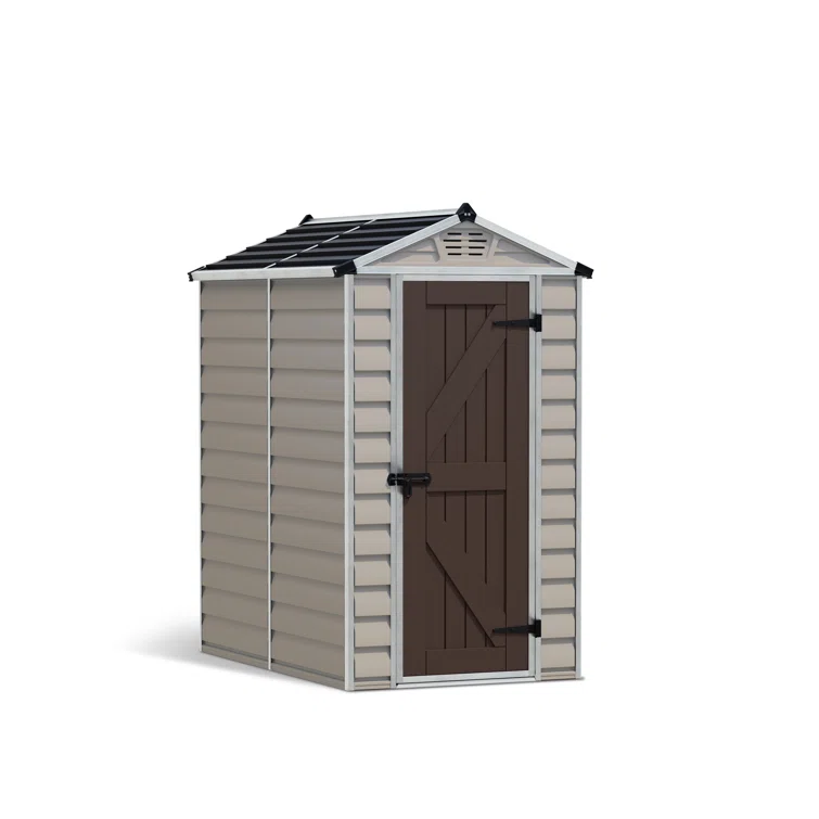 SkyLight 4 ft W x 6 ft D Polycarbonate Shed - Tan