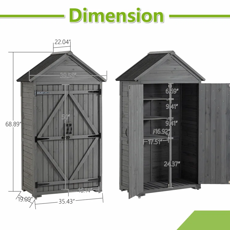 Byan 2 ft. 11 in. W x 1 ft. 7 in. D Wood Storage Shed