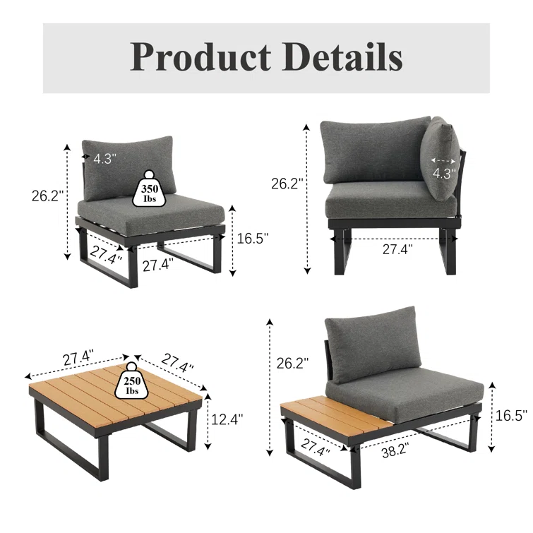 Ireona 5 - Person Outdoor Seating Group with Cushions