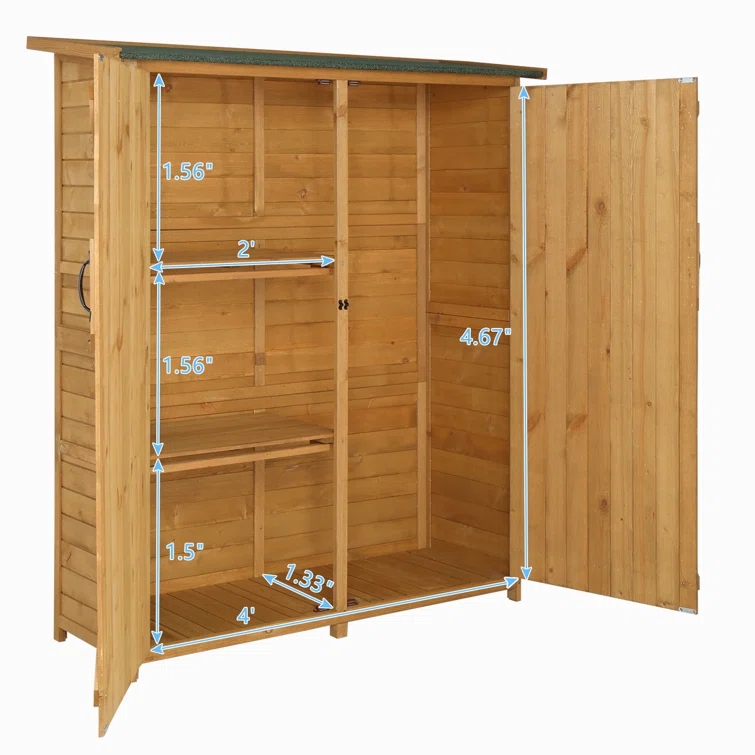4. ft. 59 in. W x 1 ft. 64in. D Solid Wood Lean-To Tool Shed