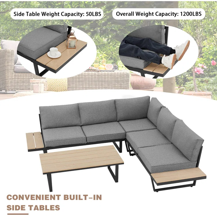 5 - Person Outdoor Seating Group with Cushions