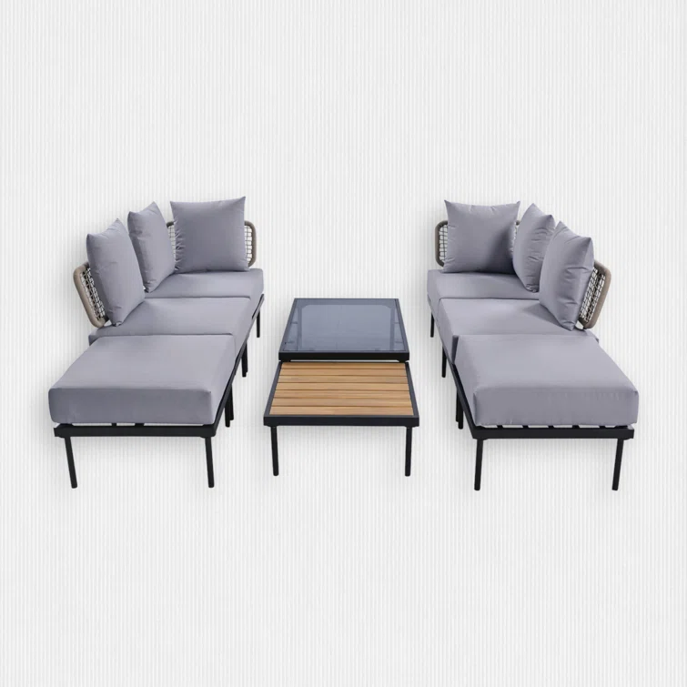 Jasin 6 - Person Outdoor Seating Group with Cushions