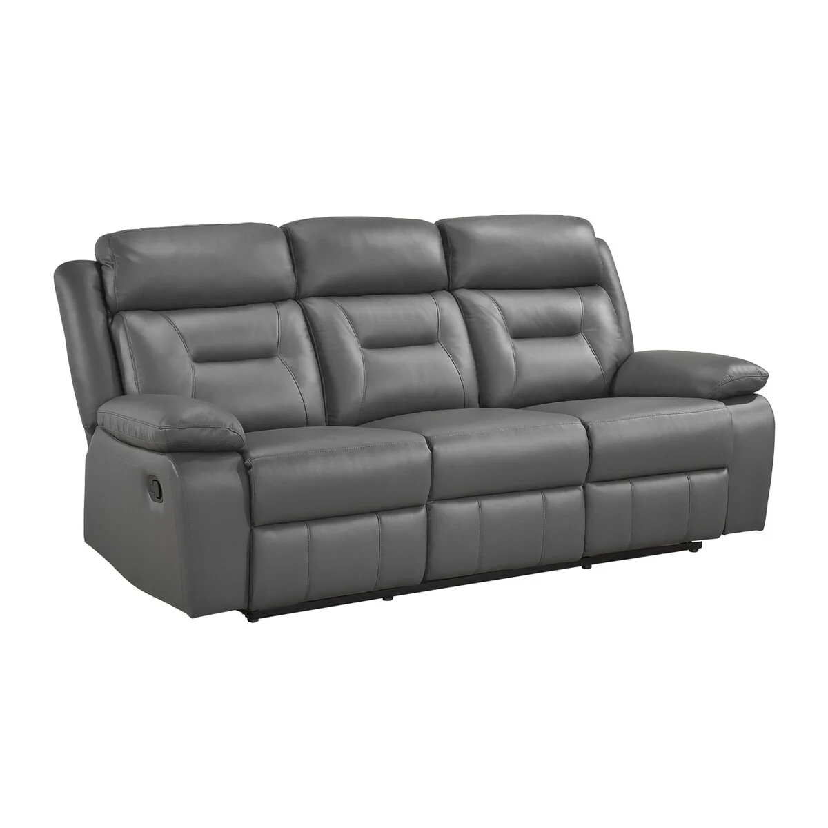 Papyrus Leather Match Manual Double Reclining Sofa