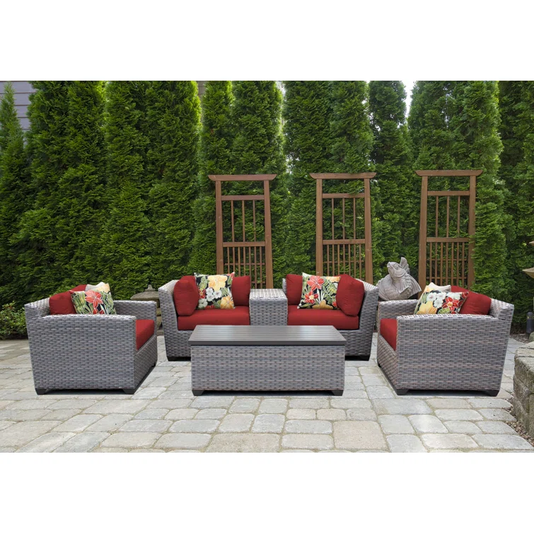 Florence 6 Piece Lounge Seating Group Set with Cushion