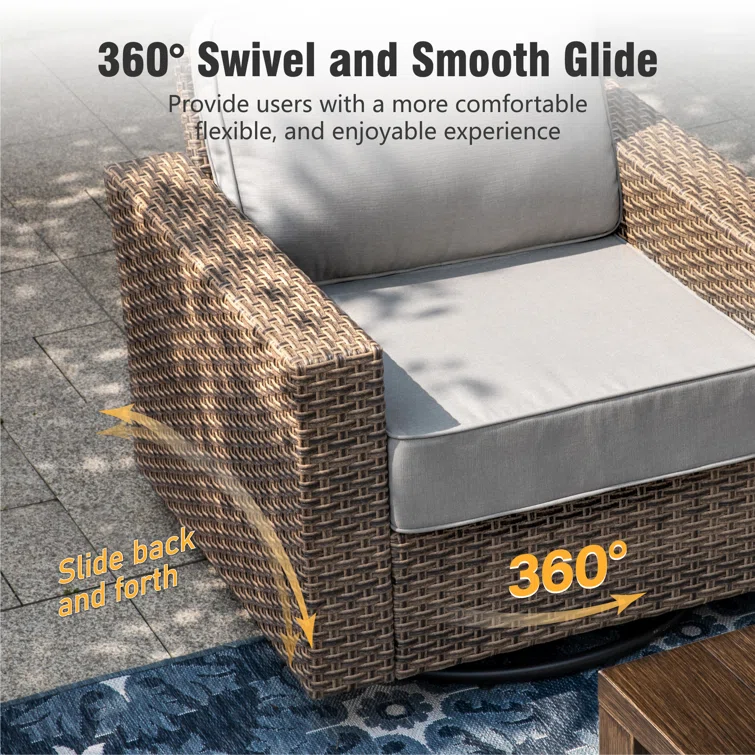 Outdoor Wicker Patio Conversation Furniture Set